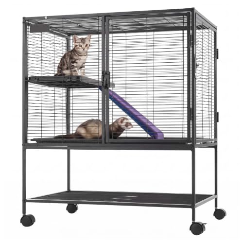 Metal Small Animal Cage 36.22"H 2 (30.3"L x 20.5"W x 36.2"H)