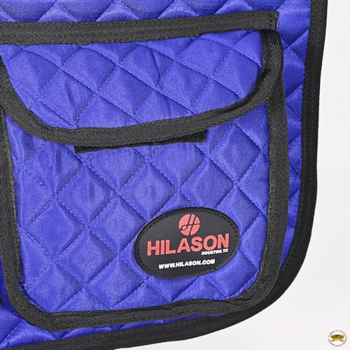 Western Horse Luxury Quilted Saddle Pads with Pockets (Royal Blue)