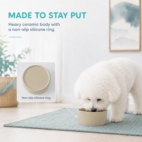 Ceramic Dog Bowls (Matte Khaki)