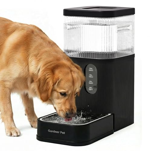 2.9 Gallon Automatic Dog Water Dispenser with Stainless Steel Bowl (Black / 2.9 Gallon)