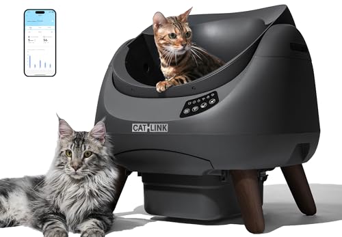Open-X Open-Top Automatic Litter Box, Large, Multi-Cat, Grey (Grey / Large, Multi-Cat)
