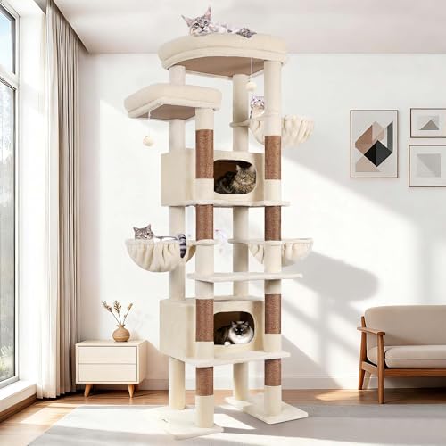 84 Inch Cat Tree for Large Cats (Beige)