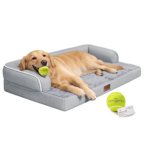 Orthopedic XL Dog Bed for Large and Extra Large Dogs (Grey / 42"L x 30"W x 7.5"Th)