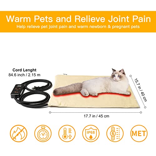 Pet Heating Pad (Beige / 18.0"L x 16.0"W x 0.6"Th)