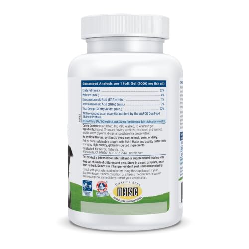 Omega 3 Fish Oil for Dogs with EPA + DHA (90 Count (Pack of 1))
