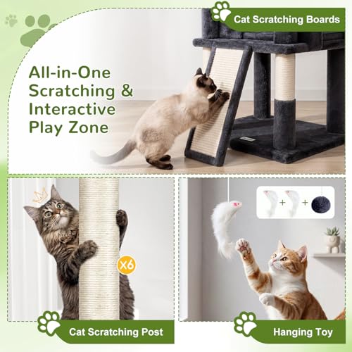 81in Cat Tree for Large Cats (XXL / Dark Grey)