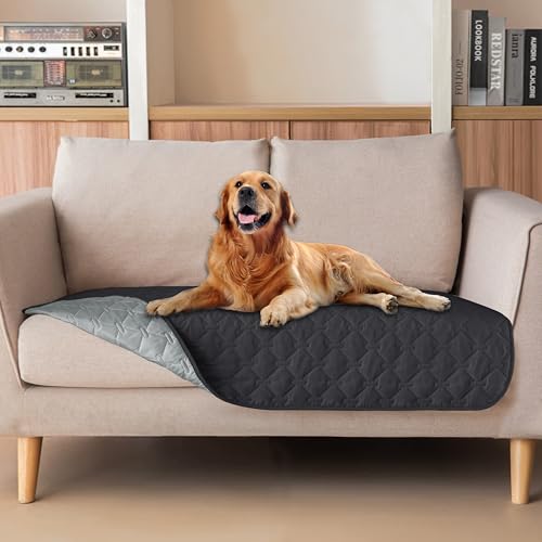 Waterproof Loveseat Cover (32x53 Inch (Pack of 1) / Dark Charcoal/Light Charcoal)