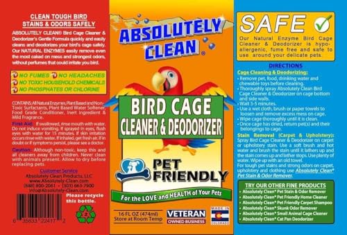 Amazing Bird Cage Cleaner and Deodorizer (16 Fl Oz (Pack of 6))