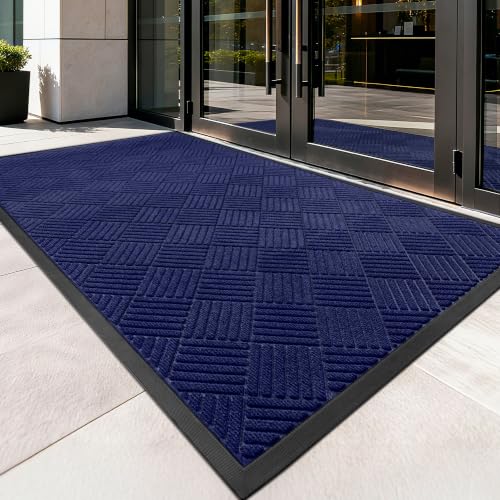 Front Door Mat (3' x 4' (Rectangular) / Blue Diamond)