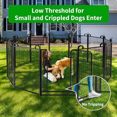 Dog Playpen Outdoor 16 Piece Panels Heavy Duty Dog Fence 47" (27"W x 47"H)