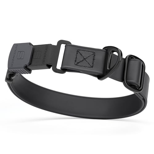 Biothane Waterproof Dog Collar with Herm Sprenger Stainless Steel Quick Release Buckle (W 3/4" x L 12"-19" / Black)