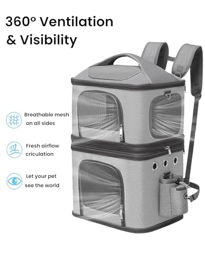 Detachable Double Cat Backpack Carrier for 2 Pets