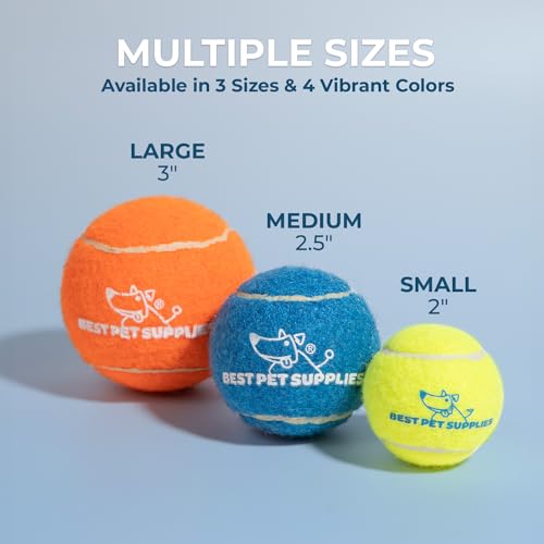 Interactive Squeaky Dog Chew Toy (Tennis (Assorted Color) / Small (Pack of 8))