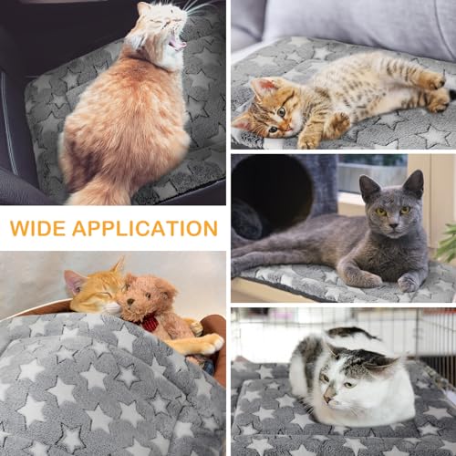 4 Pcs Dog Crate Pads Soft Warm (Rectangular 30 x 48 x 1.6 Inch / Star / Gray)