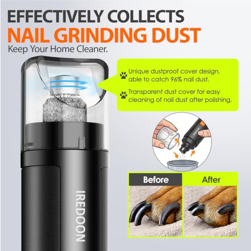 Dog Nail Grinder with 4 LED Lights (Black)