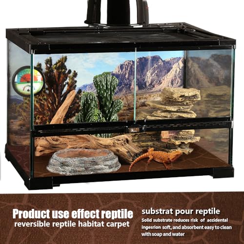 2 Pack Reptile Carpet Desert Reptile Mat & Reversible Substrate (10 Gallon)