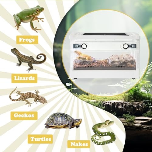 Plastic Reptile Feeding Box with Wheels (【White】)