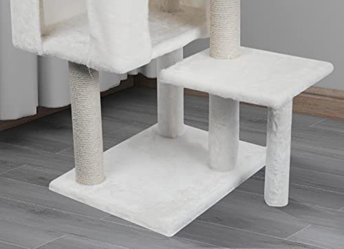 Cat Tree Has Scratching Toy with A Ball Activity Centre Cat Tower Furniture Jute (Beige / 36.6'')