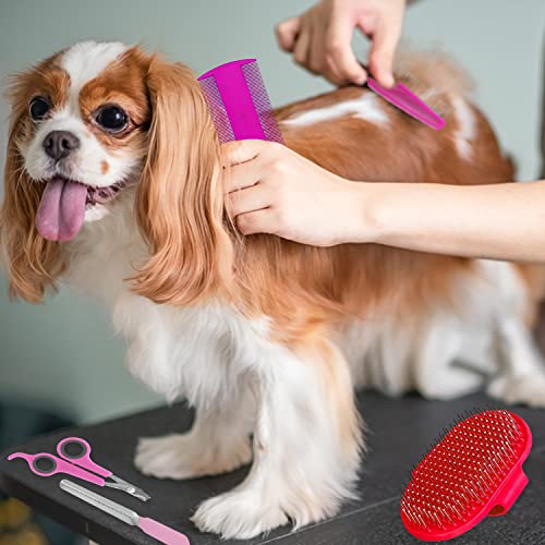7 Piece Small Pet Grooming Kit (Pink)