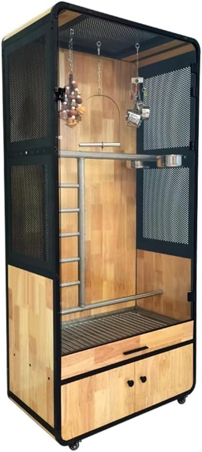 80 * 45 * 120cm Spacious Parrot Villa Bird Cage with Panoramic Views
