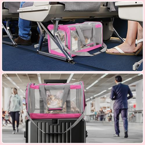Pet Carrier for Large Cats of 20 Lbs (Pink)