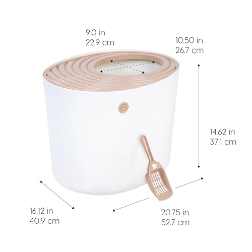Large Top Entry Cat Litter Box (Top Entry / Biege)