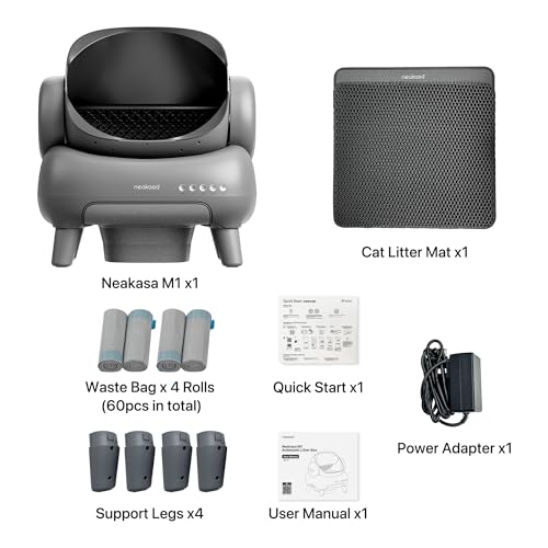 M1 Plus Self Cleaning Litter Box Bundle with 2 (Grey)