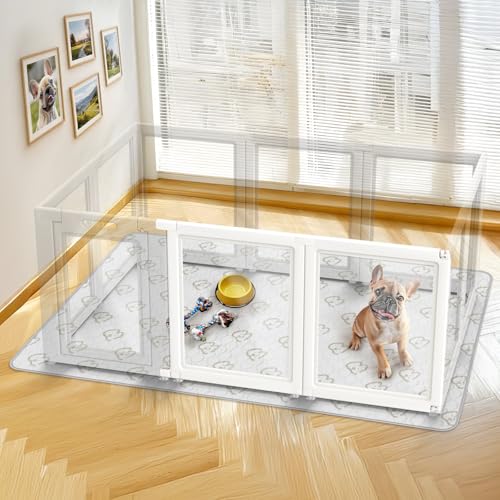 AuraSpace Clear Acrylic Indoor Dog Playpen (White / 30"H)