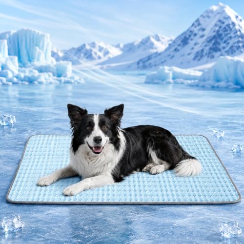 Summer Dog Cooling Mat for Large Dogs (Blue / 42"L x 27"W(Large))