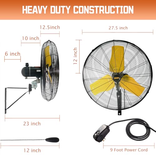 24" Oscillating Wall Fan (24" outdoor)
