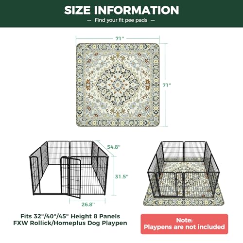 Washable Pee Pads for Dogs (Boho Beige / 71" Square (1 Pack))