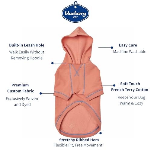 Hoodie 12″ Soft Cotton‑Blend Winter Sweatshirt (12 inch (Pack of 1) / Dog Hoodie - Coral)