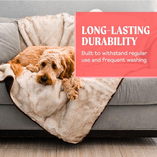 PupProtector Waterproof Throw Blanket (White and Brown / Original (60" L x 50" W))