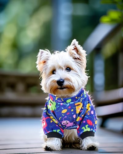 4 Pack Boy Fleece Dog Pajamas Warm for Extra Small Dogs (X-Small)