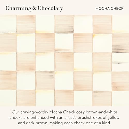 Enamel Pet Dish (Mocha Check / Large)