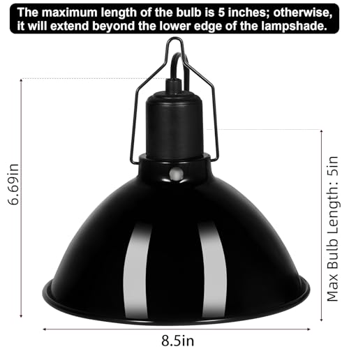 8.5inch Dome Reptile Heat Lamp Reptile Light Fixture (8.5inch)