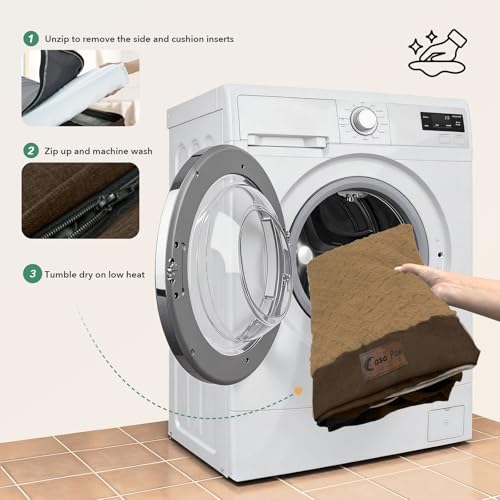 Waterproof Orthopedic Dog Bed for Extra Large Dogs (Brown / 53.0"L x 42.0"W x 8.5"Th)