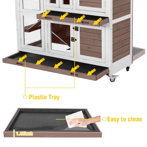 Rabbit Hutch Indoor (Brown2 / 47.2"L x 19.7"W x 42"H)