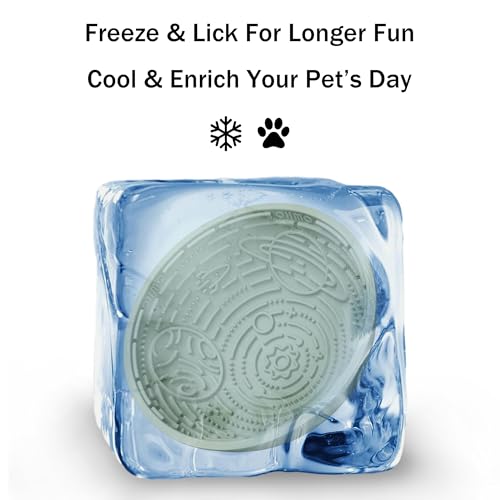 Slow Feeder Bowl & Lick Mat for Dogs (Sage Green / 6.3"L x 6.3"W)