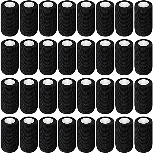 36 Pcs Self Adherent Bandage 4" X 5 Yard Wrap Breathable (Black / 4" X 5 Yard)