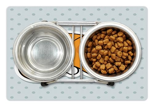 Cat Pet Mat for Food and Water (Marigold Orange)