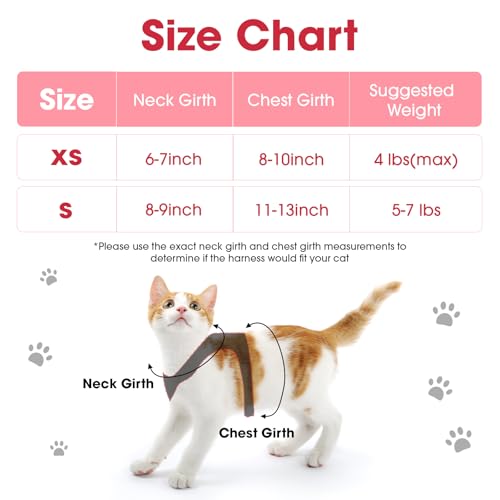 Cat Vest Harness and Leash Set (Red / XS)