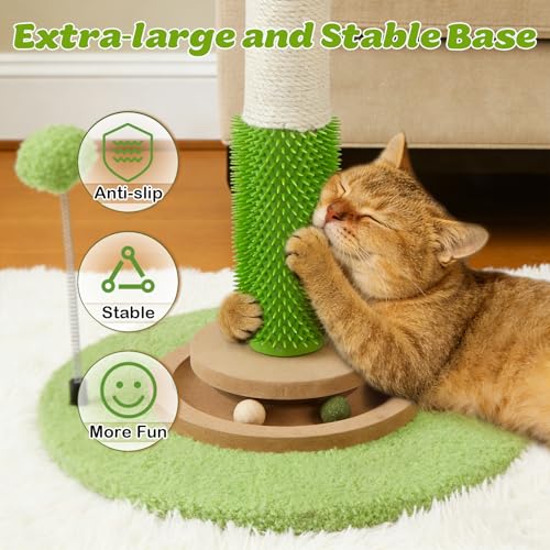 38" Tall Sisal Cat Scratching Post with Stable Base for Indoor Adult Cats (38 Inch Tall)