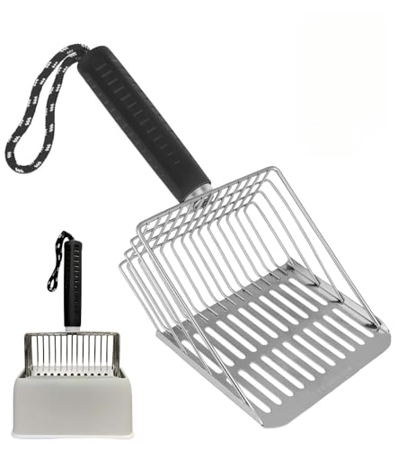 Metal Cat Litter Scoop with Holder (Scoop+Holder)