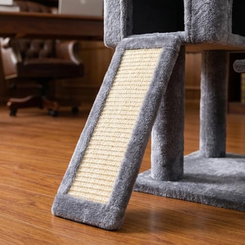Cat Tree Has Scratching Toy with A Ball Activity Centre Cat Tower Furniture Jute (Grey / 36.6'')