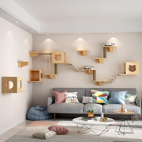 Cat Wall Shelves and Furniture Set with Condos (B)