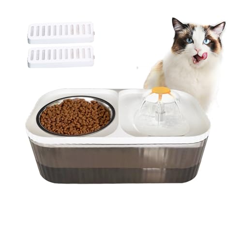 Cat Water Fountain Food Bowl Stainless Steel