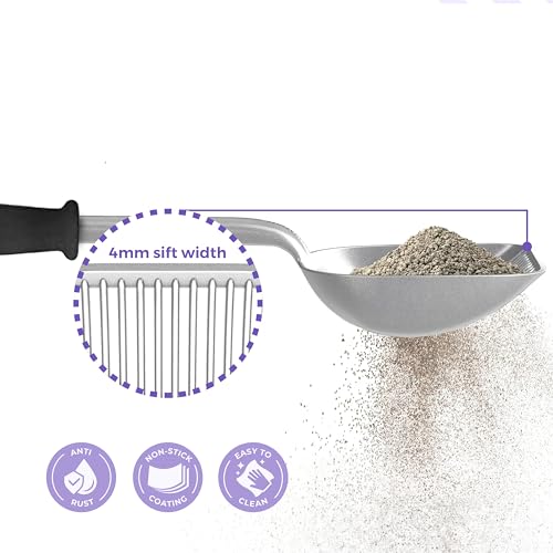 Metal Cat Litter Scoop (17" x 5.6" / Silver Metal (Black Foam Handle))