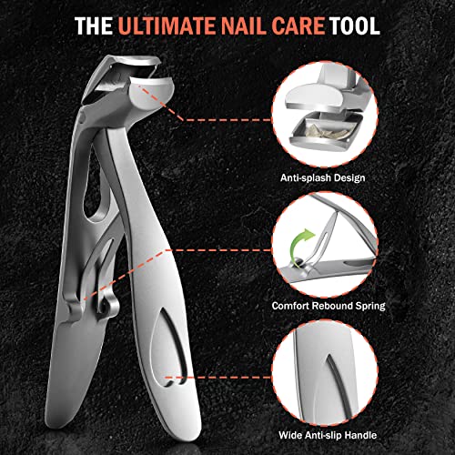 Angled Head Nail Clippers for Seniors (Sand Silver / Small)