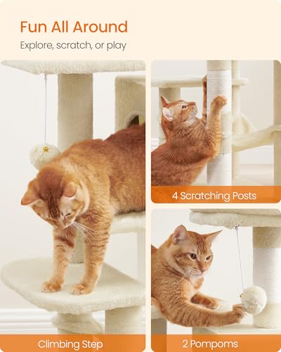 Cat Tree 44.1 (44.1 Inches / Beige)